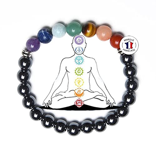 Attraction Zen 7 CHAKREN ARMBAND | ECHTES 8mm NATURSTEIN | KOSTENLOSE EBOOKS DEUTSCH | HANDGEFERTIGT | Schmuck für Damen und Herren | ALLE STEINE IN UNSEREN ARMBÄNDERN SIND NATÜRLICH. (HEMATITE) von Attraction Zen