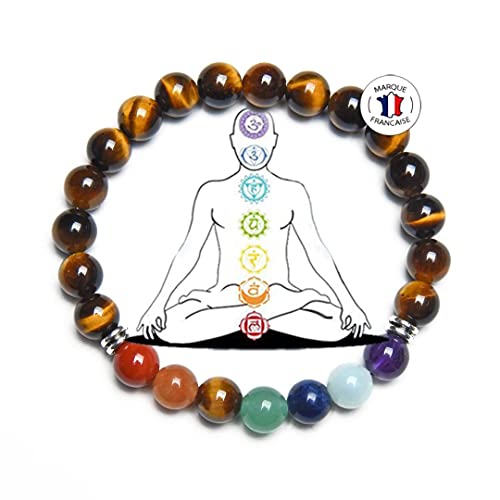 Attraction Zen 7 CHAKREN ARMBAND | ECHTES 8mm NATURSTEIN | KOSTENLOSE EBOOKS DEUTSCH | HANDGEFERTIGT | Schmuck für Damen und Herren | ALLE STEINE IN UNSEREN ARMBÄNDERN SIND NATÜRLICH. (TIGERAUGE) von Attraction Zen