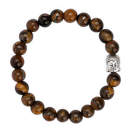 Attraction Zen BUDDHA ARMBAND | ECHTES 8mm NATURSTEIN | KOSTENLOSE EBOOKS DEUTSCH | HANDGEFERTIGT | Schmuck für Damen und Herren | ALLE STEINE IN UNSEREN ARMBÄNDERN SIND NATÜRLICH (TIGEREYE) von Attraction Zen