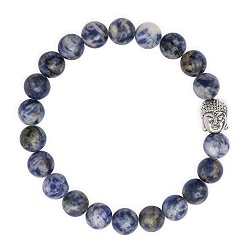 Attraction Zen BUDDHA ARMBAND | ECHTES 8mm NATURSTEIN | KOSTENLOSE EBOOKS DEUTSCH | HANDGEFERTIGT | Schmuck für Damen und Herren | ALLE STEINE IN UNSEREN ARMBÄNDERN SIND NATÜRLICH (SODALITE) von Attraction Zen