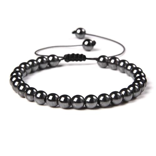 Attraction Zen ARMBAND VERSTELLBAR | ECHTES NATURSTEIN | KOSTENLOSE EBOOKS DEUTSCH | HANDGEFERTIGT | Schmuck für Damen und Herren | ALLE STEINE IN UNSEREN ARMBÄNDERN SIND NATÜRLICH (HEMATITE6mm) von Attraction Zen