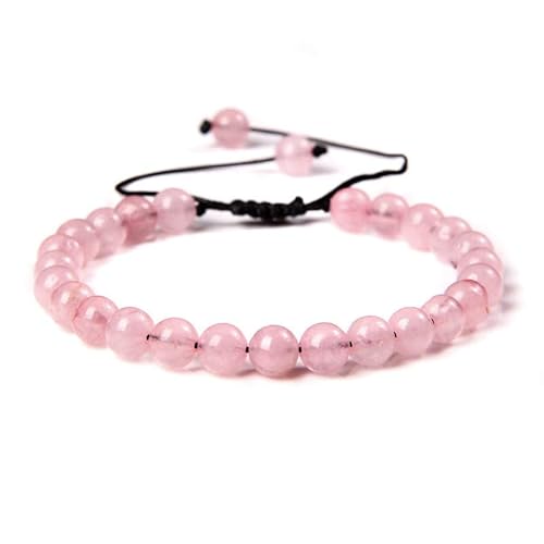 Attraction Zen ARMBAND VERSTELLBAR | ECHTES NATURSTEIN | KOSTENLOSE EBOOKS DEUTSCH | HANDGEFERTIGT | Schmuck für Damen und Herren | ALLE STEINE IN UNSEREN ARMBÄNDERN SIND NATÜRLICH (ROSE4mm) von Attraction Zen