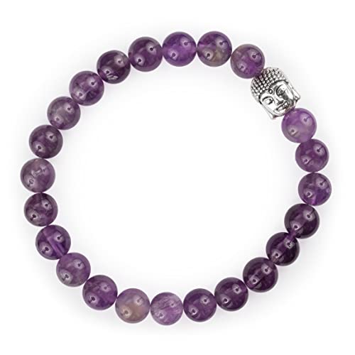 Attraction Zen BUDDHA ARMBAND | ECHTES 8mm NATURSTEIN | KOSTENLOSE EBOOKS DEUTSCH | HANDGEFERTIGT | Schmuck für Damen und Herren | ALLE STEINE IN UNSEREN ARMBÄNDERN SIND NATÜRLICH (AMETHYST) von Attraction Zen