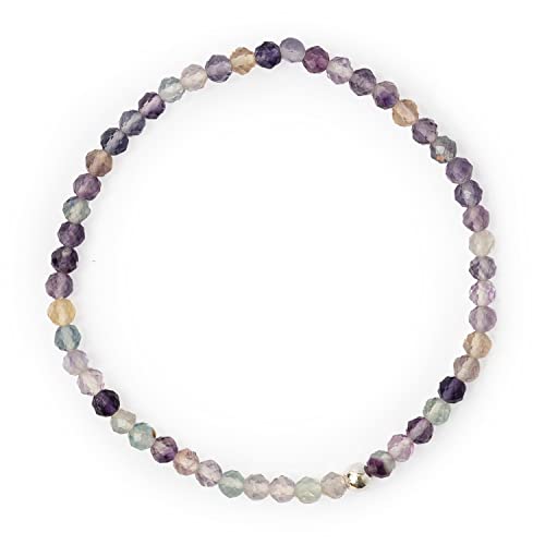 Attraction Zen ECHTES 4mm NATURSTEIN FACETTIERT| SILBERPERLE 925 STERLING | KOSTENLOSE EBOOKS DEUTSCH | HANDGEFERTIGT | Schmuck für Damen | ALLE STEINE IN UNSEREN ARMBÄNDERN SIND NATÜRLICH (FLUORITE) von Attraction Zen