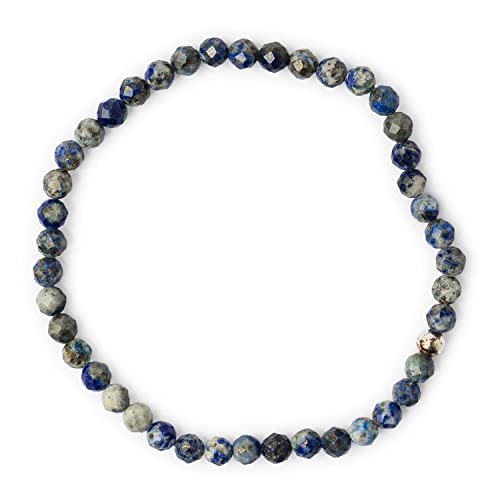 ECHTES 4mm NATURSTEIN FACETTIERT| SILBERPERLE 925 STERLING | KOSTENLOSE EBOOKS DEUTSCH | HANDGEFERTIGT | Schmuck für Damen | ALLE STEINE IN UNSEREN ARMBÄNDERN SIND NATÜRLICH (LAPISLAZULI) von Attraction Zen