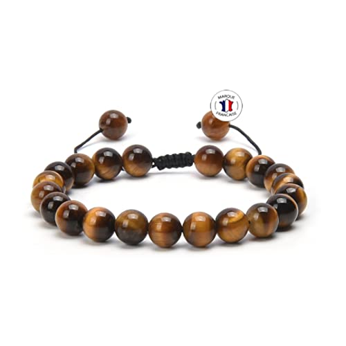 Attraction Zen ARMBAND VERSTELLBAR | ECHTES 8mm NATURSTEIN | KOSTENLOSE EBOOKS DEUTSCH | HANDGEFERTIGT | Schmuck für Damen und Herren | ALLE STEINE IN UNSEREN ARMBÄNDERN SIND NATÜRLICH (TIGERAUGE2) von Attraction Zen