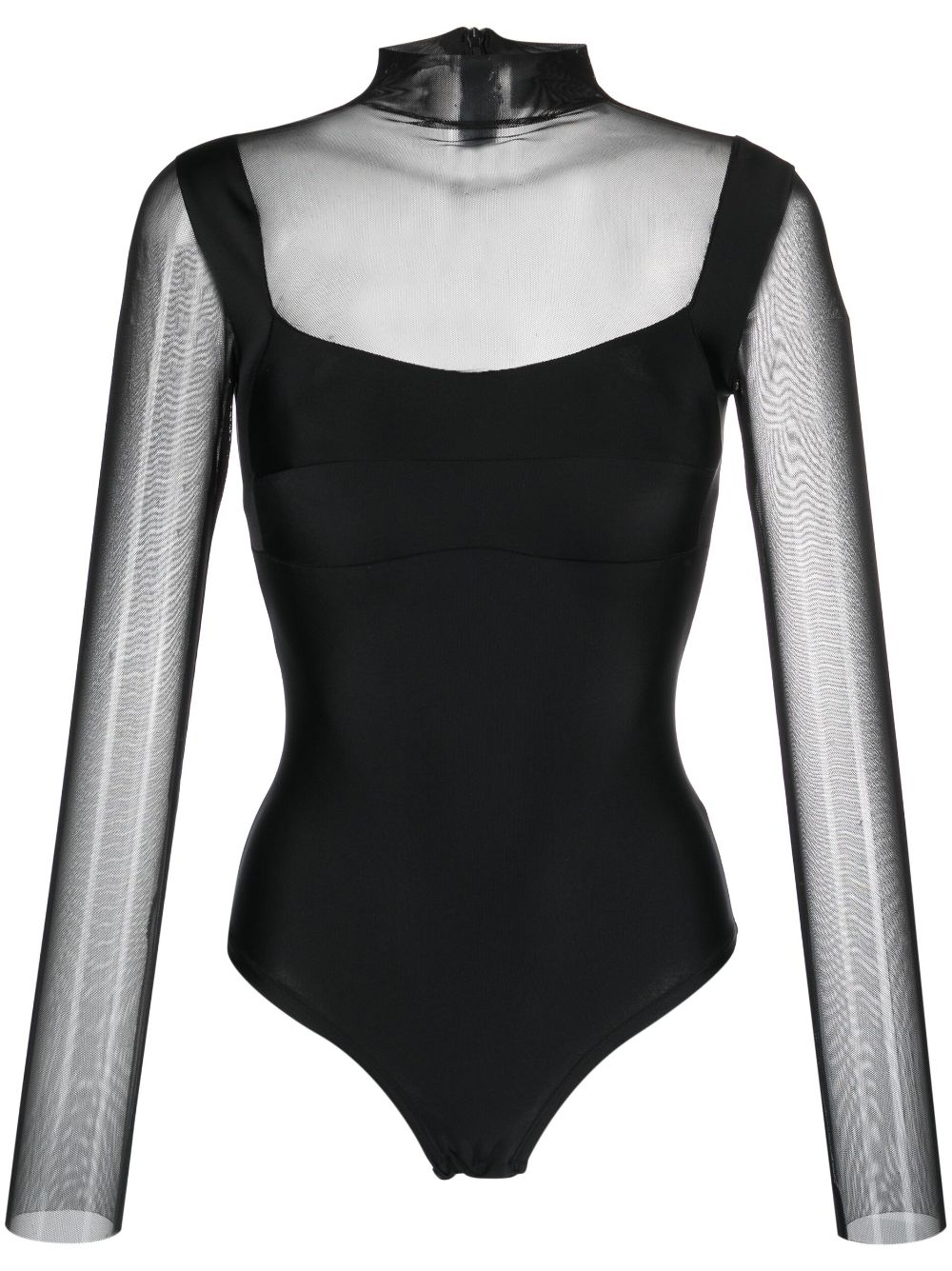 Atu Body Couture Langer Body mit transparenten Ärmeln - Schwarz von Atu Body Couture