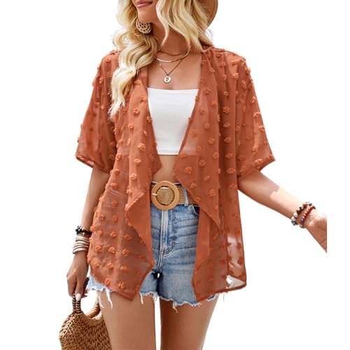 Atxnn Damen Bolero Kurzarm Transparent Bolerojacke Sommer Festlich Open Fron Elegant Strickjacke Cardigan Leichte Schulterjacke Shrug Top von Atxnn