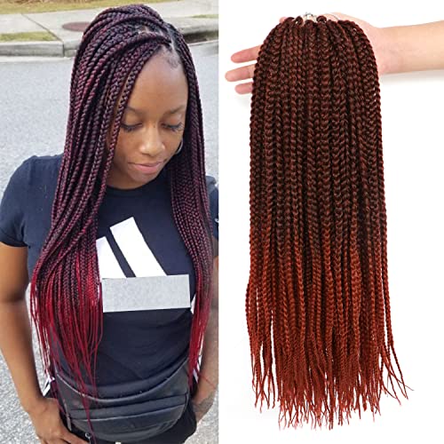 7 Packungen/Lot Box Braids Crochet Hair Extensions Pre Loop, Crochet Braids Box Braid Hair für schwarze Frauen, 45,7 cm, 7 Stück, #T-350 von AuHeiAmeri