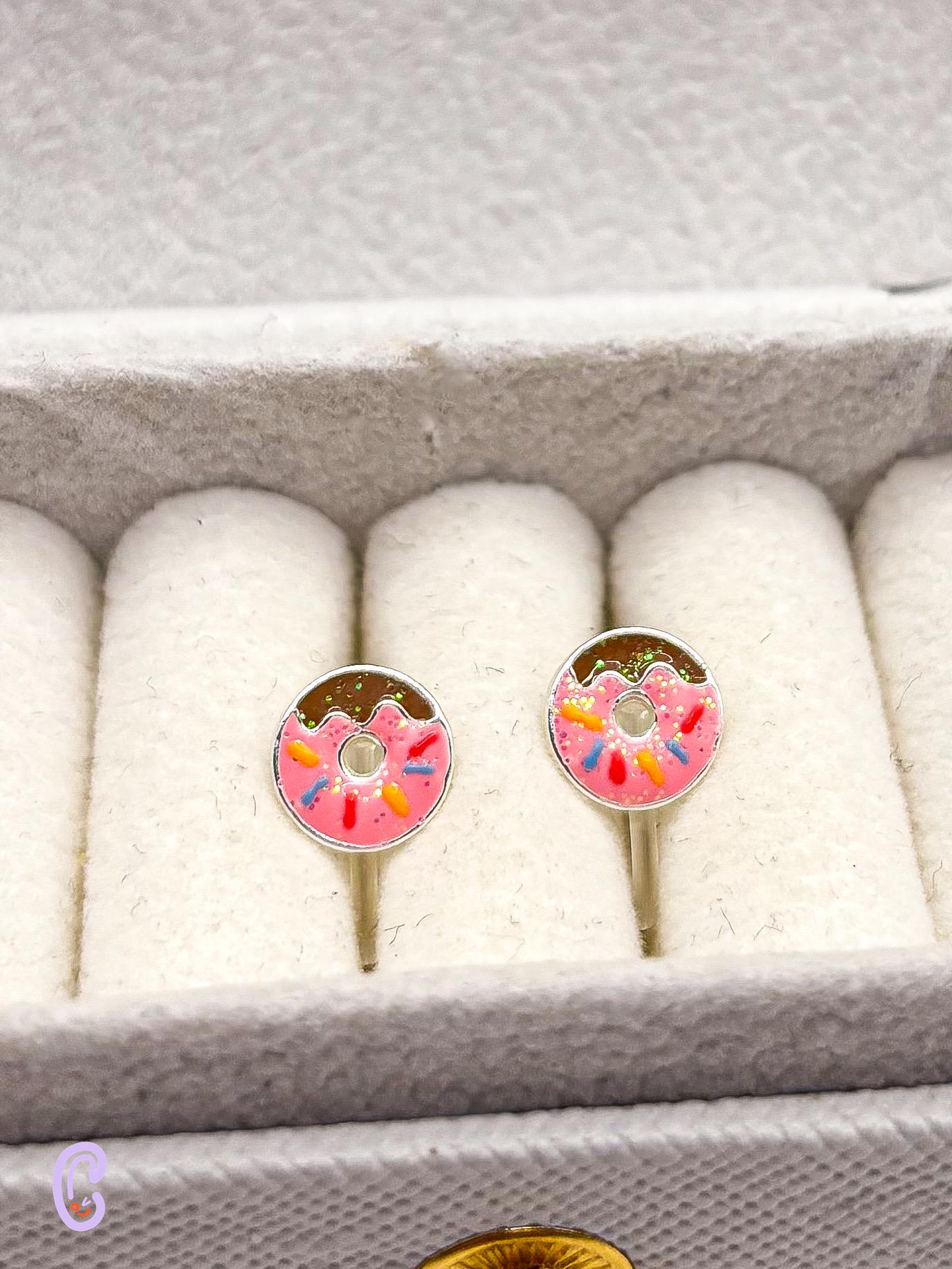 Donut Ohrclips Kinder, 925 Silber Ohne Ohrlöcher, Erste Ohrringe, Ohrringe Ohrlöcher, Schmerzfreie Ohrringe, Geschenke Für Kinder von AuMiClipz