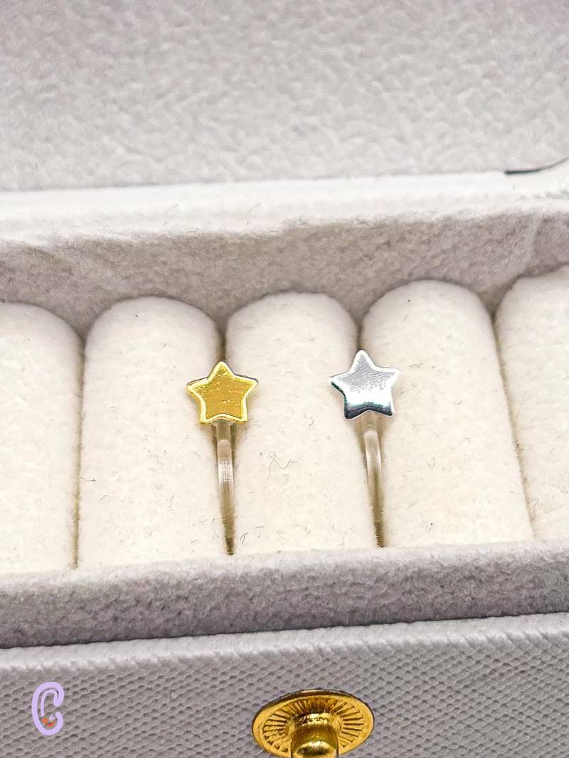 stern Ohrclips Kinder, 925 Silber Ohne Ohrlöcher, Schmerzfreie Ohrringe, Gold Kinderschmuck, Ohrclips Kinder, Geschenk Für Kinder von AuMiClipz