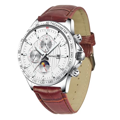 AuRiver Herren Uhr Uhren Herrenuhren Herren Wasserdicht Analog Armbanduhr Edelstahl Leuchtende Quarz Armbanduhr Herren mit Datum Business Casual Uhr für Männer (Silber) von AuRiver