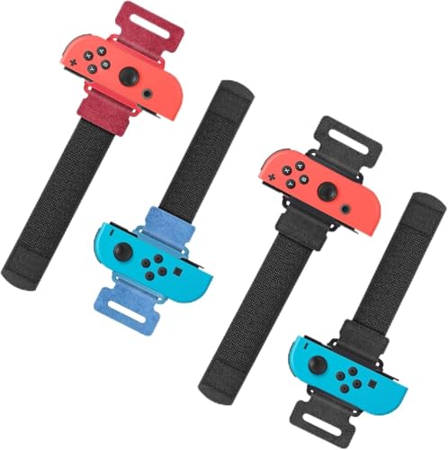 Auarte 4 Stück Armbänder für Just Dance 2025 2024 2023 2022, für Zumba Burn It Up, Verstellbarer Armbänder für Nintendo Switch/Switch OLED Dance, Armband Kompatibel mit Joy-con für Erwachsene Kinder von Auarte