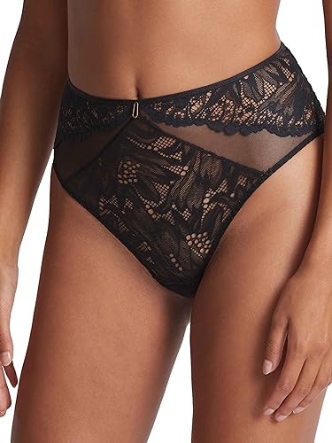 Aubade Damen Flowermania Slip mit hoher Taille Unterwäsche im Bikini-Stil, Schwarz (Noir), L von Aubade