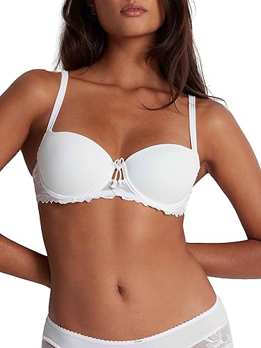 Aubade Damen Lovessence geformter Halbschalen Plunge-BH, Undurchsichtige, Weiß (Weiß), 75B von Aubade