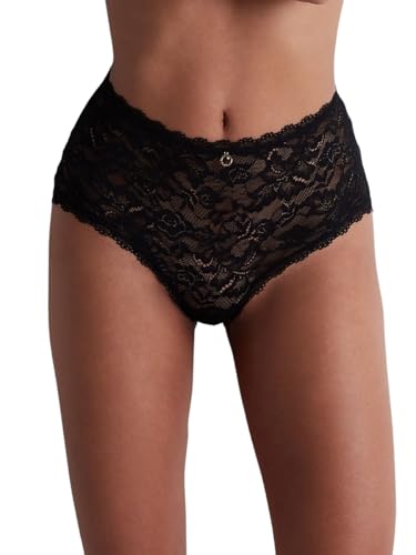 Aubade Rosessence Care Slip mit hoher Taille, Schwarz , 38 von Aubade