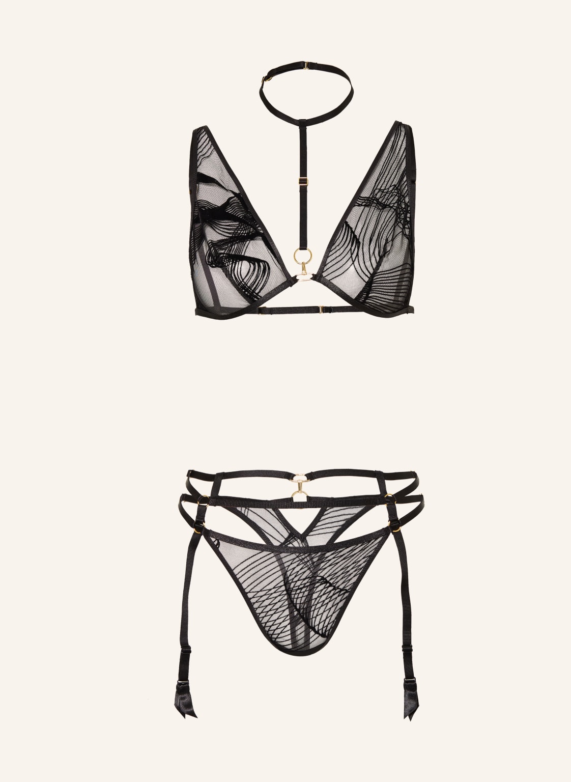 Aubade Set Heat Wave: Triangel-Bh Und String Mit Abnehmbaren Strumpfhaltern schwarz Aubade Set Heat Wave: Triangel-Bh Und String Mit Abnehmbaren Strumpfhaltern schwarz von Aubade