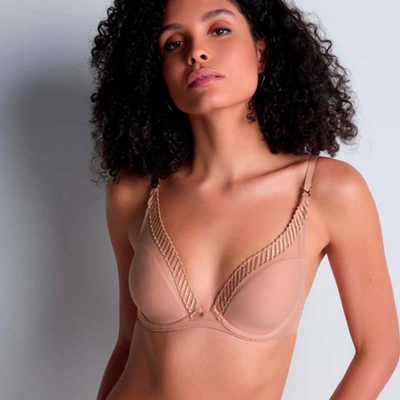 Aubade Sheer Emotion Triangel BH, Beige, Größe: 70D, Damen von Aubade