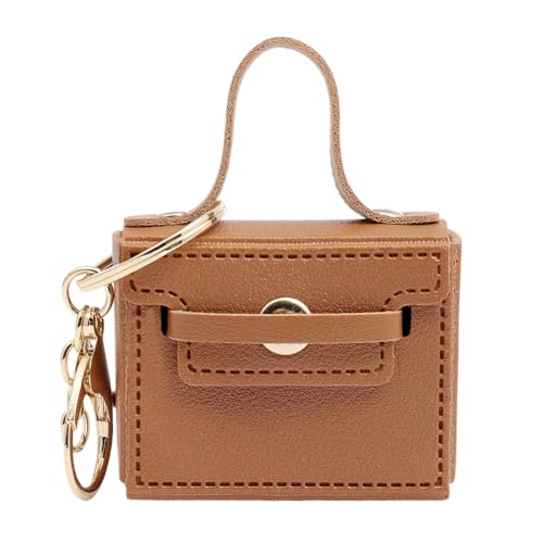 4PCS Mini Leder Handtasche Schlüsselanhänger Mini Tasche Anhänger Leder Tasche Schlüsselanhänger PU Kleine Handtasche Schlüsselanhänger für Frauen Kopfhörer Tasche Handtasche Hängende Dekoration von Aublinto
