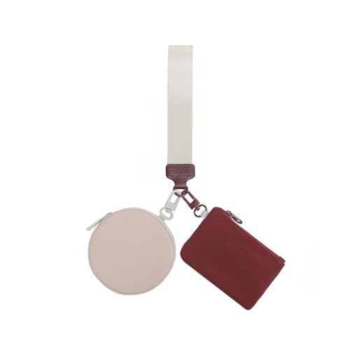 Aublinto Damen Mini Portemonnaie kleine Geldbörse Change Pouch Brieftasche Kartenhalter Münztasche mit Armband Handtaschemit Mini Kurzer Geldbeutel Frauen mit Zipper Brieftasche von Aublinto