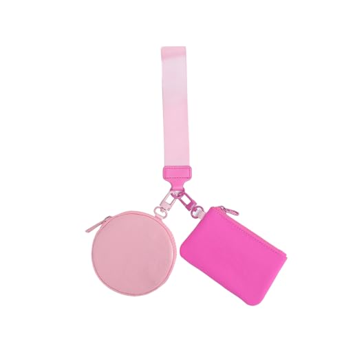 Aublinto Damen Mini Portemonnaie kleine Geldbörse Change Pouch Brieftasche Kartenhalter Münztasche mit Armband Handtaschemit Mini Kurzer Geldbeutel Frauen mit Zipper Brieftasche von Aublinto