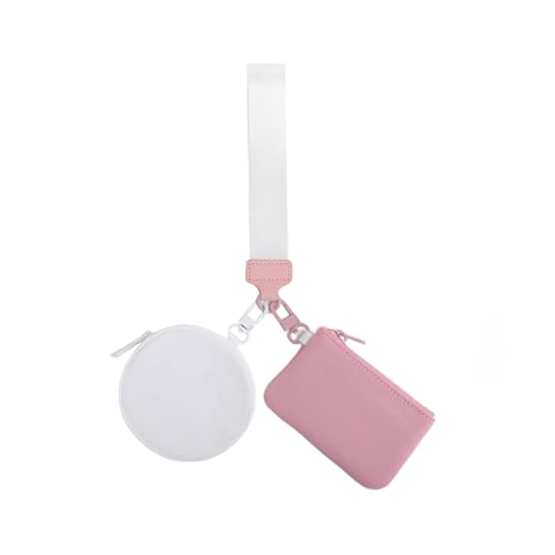 Aublinto Damen Mini Portemonnaie kleine Geldbörse Change Pouch Brieftasche Kartenhalter Münztasche mit Armband Handtaschemit Mini Kurzer Geldbeutel Frauen mit Zipper Brieftasche von Aublinto