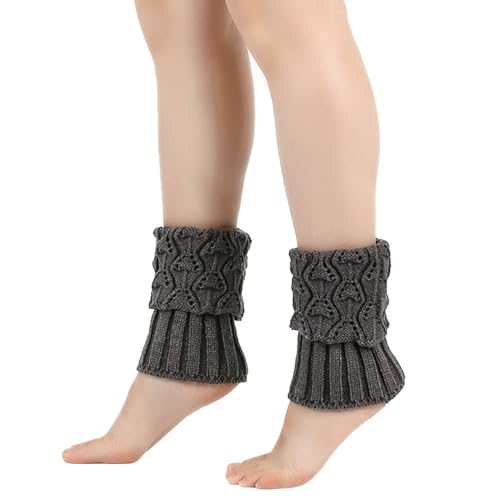 Aublinto Damen Stulpen Beinwärmer Beinstulpen Stulpen Legwärmer Strümpfe Kurze Strick Beinstulpen Gestrickte Weich und Bequem Beinlinge zum jeden Tag Tanzen Sport Gym Bergtouren von Aublinto