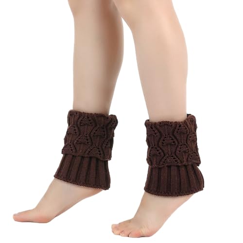 Aublinto Damen Stulpen Beinwärmer Beinstulpen Stulpen Legwärmer Strümpfe Kurze Strick Beinstulpen Gestrickte Weich und Bequem Beinlinge zum jeden Tag Tanzen Sport Gym Bergtouren von Aublinto