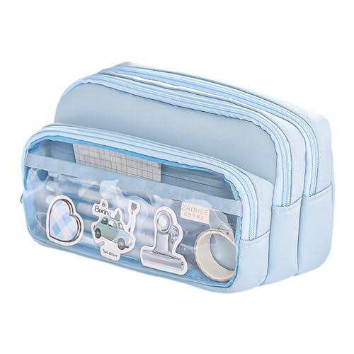 Aublinto Durchsichtige Reise-Kulturtasche Kulturbeutel Transparent Handgepäck zum Transport von Flüssigkeiten Kosmetiktasche Toilettentasche für Damen Herren von Aublinto