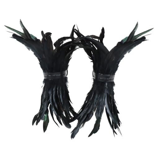 Aublinto Feder Halsband Gothic Federkragen Halskette Rabe Kostüm Vogel Federkragen Federlätzchen Halsreif Viktorianisch Feder Choker Kragen Wrap Halloween von Aublinto