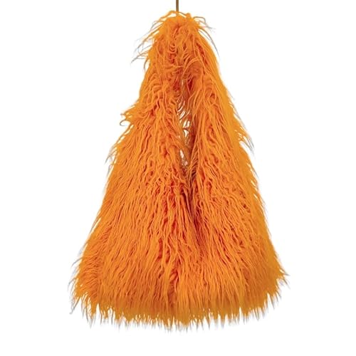 Aublinto Handtasche kunstfell umweltfreundliche Plüschtasche Damen Tasche Kunstpelz Umhängetasche Fuzzy Geldbörse Eimer Tasche Handtasche Niedlich Flauschige Crossbody Bag Damen für Uni Mädchen von Aublinto