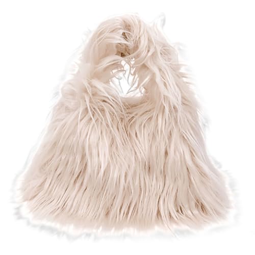 Aublinto Handtasche kunstfell y2k crossbody bag Damen Tasche Kunstpelz Umhängetasche Fuzzy Geldbörse Eimer Tasche Handtasche weiche flauschige Clutch für den täglichen Gebrauch von Aublinto