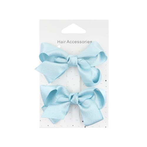 Aublinto Kinder baby 2er-Set Haarspangen für Baby-Mädchen süße seitliche Baby-Haarspangen Satin-Schleifen-Haarnadeln für Kinder ab 3 Jahren Typ 6 von Aublinto