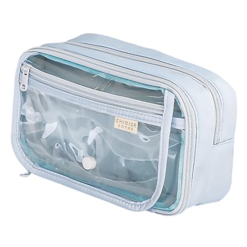 Aublinto Kulturtasche Transparent Kosmetiktasche Durchsichtig wasserdichte PVC-Reise-Waschtaschen Make-up-Taschen für Familie, Männer un Frauen von Aublinto