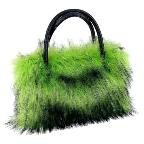 Aublinto Plüsch Tragetasche Flauschig Henkeltasche Hobo-Tasche Handtasche Handtasche aus Kunstfell süße flauschige Geldbörse Handtasche Plüsch Accessoire Retro Kostüm Motto-Party Karneval Halloween von Aublinto