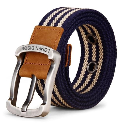 Aublinto Stoffgürtel Metallschnalle lässiger Canvas-Gürtel Unisex-Leder elastischer geflochtener Gürtel dehnbarer Gürtel elastischer Gürtel für Herren verstellbarer Outdoor-Gürtel Typ F 120 cm von Aublinto
