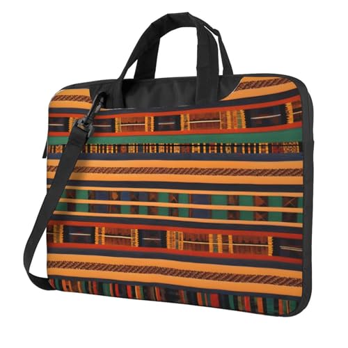 Afrikanischer Webdruck, leicht, vielseitig, Büro, Arbeit, stilvolle und funktionale Laptoptasche, für Damen und Herren, Schwarz , 13 inch von Aubnva