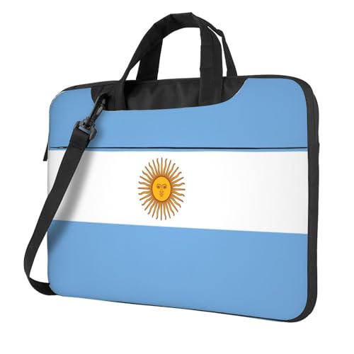 Argentinische Flagge, leicht, vielseitig, Büro, Arbeitstasche, stilvolle und funktionale Laptoptasche, für Damen und Herren, Schwarz , 15.6 inch von Aubnva