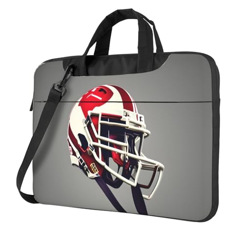 Aubnva American Football Print Leichte vielseitige Büro-Arbeitstasche Stilvolle und funktionale Laptoptasche Damen Herren, Schwarz , 13 inch von Aubnva