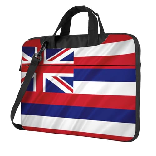 Aubnva Amerikanische Flagge von Hawaii, leicht, vielseitig, Büro-Arbeitstasche, stilvolle und funktionale Laptop-Tasche, für Damen und Herren, Schwarz , 13 inch von Aubnva