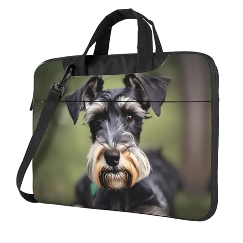 Aubnva Bezaubernder Schnauzer-Druck, leicht, vielseitig, Büro-Arbeitstasche, stilvolle und funktionale Laptop-Tasche, für Damen und Herren, Schwarz , 13 inch Aubnva Bezaubernder Schnauzer-Druck, leicht, vielseitig, Büro-Arbeitstasche, stilvolle und funktionale Laptop-Tasche, für Damen und Herren, Schwarz , 13 inch von Aubnva