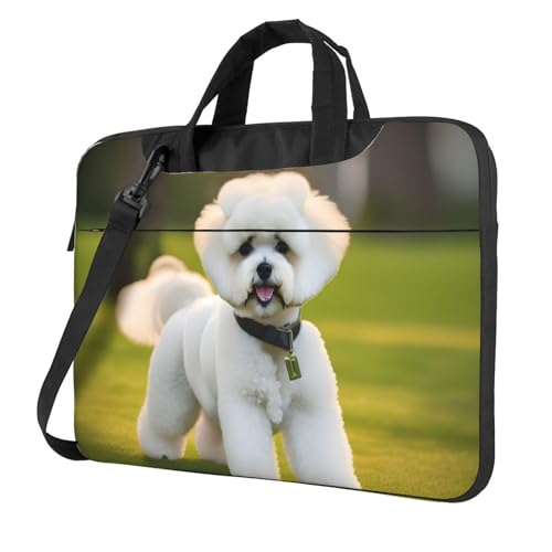 Aubnva Bichon Frisé Hund auf dem Gras, leicht, vielseitig, Büro-Arbeitstasche, stilvolle und funktionale Laptoptasche, für Damen und Herren, Schwarz , 13 inch Aubnva Bichon Frisé Hund auf dem Gras, leicht, vielseitig, Büro-Arbeitstasche, stilvolle und funktionale Laptoptasche, für Damen und Herren, Schwarz , 13 inch von Aubnva