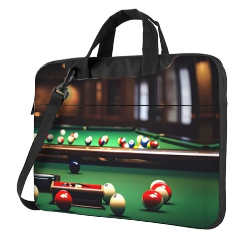 Aubnva Billard-Druck, leicht, vielseitig, Büro-Arbeitstasche, stilvolle und funktionale Laptop-Tasche, für Damen und Herren, Schwarz , 14 inch Aubnva Billard-Druck, leicht, vielseitig, Büro-Arbeitstasche, stilvolle und funktionale Laptop-Tasche, für Damen und Herren, Schwarz , 14 inch von Aubnva