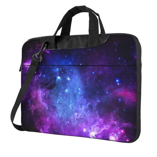 Aubnva Blaue Galaxie-Druck, leicht, vielseitig, Büro-Arbeitstasche, stilvolle und funktionale Laptoptasche, für Damen und Herren, Schwarz , 15.6 inch von Aubnva