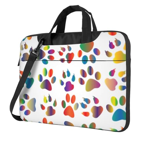 Aubnva Bunte Laptoptasche mit Hundepfotenabdruck, leicht, vielseitig, Büro, Arbeit, stilvolle und funktionale Laptoptasche, für Damen und Herren, Schwarz , 15.6 inch Aubnva Bunte Laptoptasche mit Hundepfotenabdruck, leicht, vielseitig, Büro, Arbeit, stilvolle und funktionale Laptoptasche, für Damen und Herren, Schwarz , 15.6 inch von Aubnva
