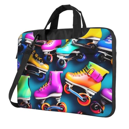 Aubnva Bunte Rollschuh-Druck, leicht, vielseitig, Büro-Arbeitstasche, stilvolle und funktionale Laptop-Tasche, für Damen und Herren, Schwarz , 13 inch Aubnva Bunte Rollschuh-Druck, leicht, vielseitig, Büro-Arbeitstasche, stilvolle und funktionale Laptop-Tasche, für Damen und Herren, Schwarz , 13 inch von Aubnva