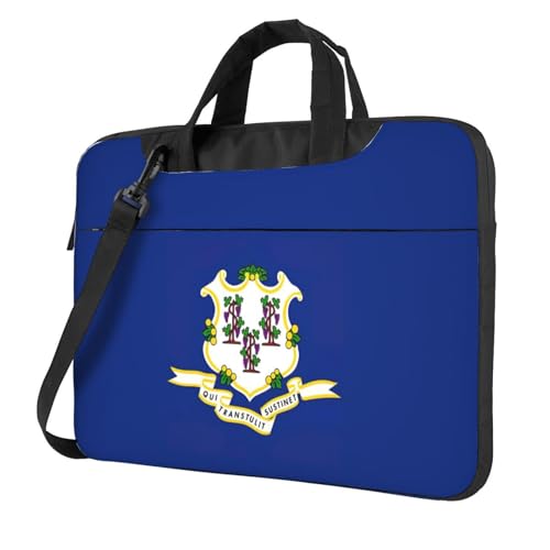 Aubnva Connecticut Laptoptasche mit Staatsflaggen-Druck, leicht, vielseitig, Büro, Arbeit, stilvolle und funktionale Laptoptasche, Damen und Herren, Schwarz , 15.6 inch Aubnva Connecticut Laptoptasche mit Staatsflaggen-Druck, leicht, vielseitig, Büro, Arbeit, stilvolle und funktionale Laptoptasche, Damen und Herren, Schwarz , 15.6 inch von Aubnva