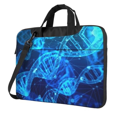 Aubnva DNA Chain Fotodruck Leichte Vielseitige Büro Arbeitstasche Stilvolle Und Funktionale Laptoptasche Damen Herren, Schwarz , 15.6 inch von Aubnva