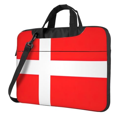 Aubnva Dänemark, dänische Flagge, leicht, vielseitig, Büro-Arbeitstasche, stilvolle und funktionale Laptoptasche, für Damen und Herren, Schwarz , 13 inch von Aubnva