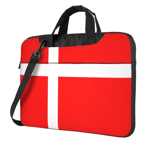 Aubnva Dänemark, dänische Flagge, leicht, vielseitig, Büro-Arbeitstasche, stilvolle und funktionale Laptoptasche, für Damen und Herren, Schwarz , 15.6 inch von Aubnva